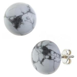 Ohrstecker 925 Sterling Silber 2 Howlithe, 12 mm