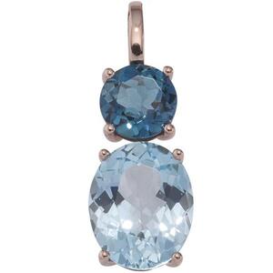 Anh�nger 585 Rotgold 1 Blautopas London blue blau Gold-Anh�nger