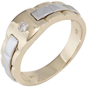 Herren Ring 585 Gold Gelbgold Weigold Diamant Brillant (Gre: 68)
