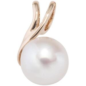 Anh�nger 585 Gold Rotgold 1 S��wasser-Perle Gold-Anh�nger