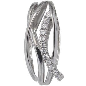 Anh�nger 333 Gold Wei�gold mit Zirkonia Gold-Anh�nger verschlungen