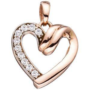 Anh�nger Herz 333 Gold Rotgold mit Zirkonia Herz-Anh�nger