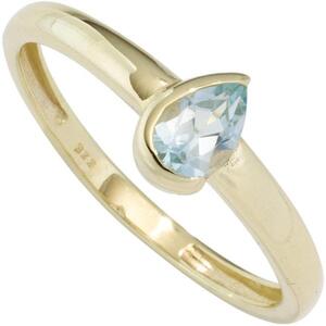 Damen Ring 333 Gelbgold 1 Blautopas hellblau blau (Gr��e: 52)