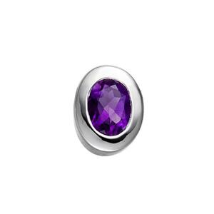 Anh�nger oval 925 Sterling Silber rhodiniert 1 Amethyst violett lila