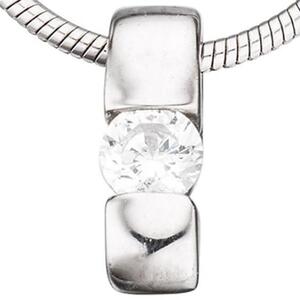 Einhnger Anhnger 925 Sterling Silber rhodiniert 1 Zirkonia