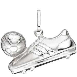 Anhnger Fuball Fuballschuh mit Ball 925 Sterling Silber mattiert
