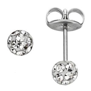 Ohrstecker Kugel Edelstahl mit SWAROVSKI� ELEMENTS Kugelohrstecker