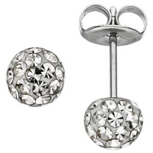 Ohrstecker Kugel Edelstahl mit SWAROVSKI� ELEMENTS 5,1 mm
