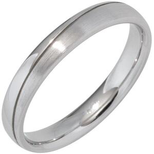 Partner Ring 925 Sterling Silber, rhodiniert, mattiert (Gr��e: 58)