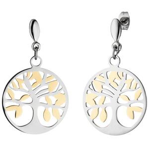 Ohrh�nger Lebensbaum Edelstahl gelbgold farben beschichtet bicolor Ohrringe