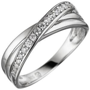 Damen Ring aus 925 Sterling Silber mit Zirkonia, 5,9 mm breit (Gr��e: 52)
