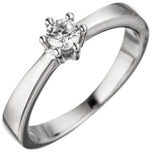 Damen Ring 925 Sterling Silber 1 Zirkonia 5,2 mm breit (Gr��e: 50)