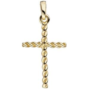 Anh�nger Kreuz schmal 333 Gold Gelbgold Kreuzanh�nger Goldkreuz
