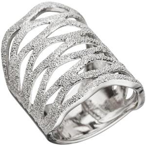 Damen Ring breit 925 Sterling Silber mit Struktur, 26 mm breit (Gre: 62)