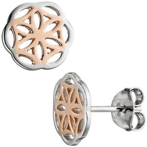 Ohrstecker 925 Sterling Silber bicolor vergoldet Ohrringe