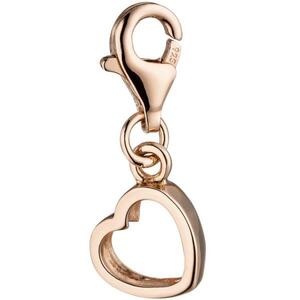 Einhnger Charm Herz 925 Sterling Silber rotgold vergoldet Herzcharm
