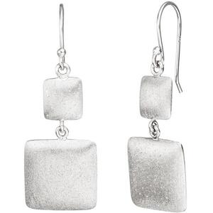 Ohrhnger quadratisch 925 Sterling Silber matt mattiert Ohrringe Silberohrringe