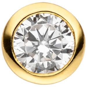 Anhnger rund aus 925 Sterling Silber Gold vergoldet 1 Zirkonia