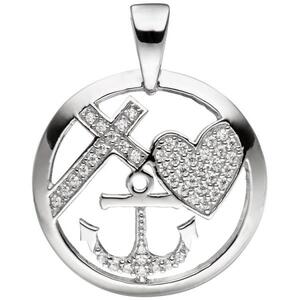 Anh�nger Glaube Liebe Hoffnung 925 Silber mit Zirkonia