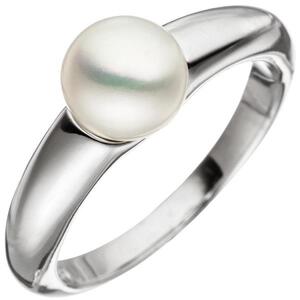 Damen Ring 925 Sterling Silber, 1 Perle Perlenring (Gr��e: 50)