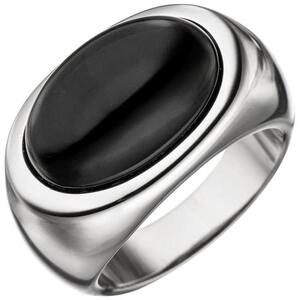 Damen Ring 925 Sterling Silber 1 Onyx schwarz Onyxring (Gr��e: 54)