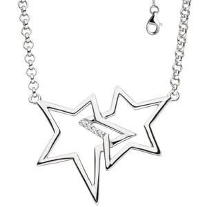 Collier Halskette Sterne 925 Silber mit Zirkonia 45 cm Silberkette