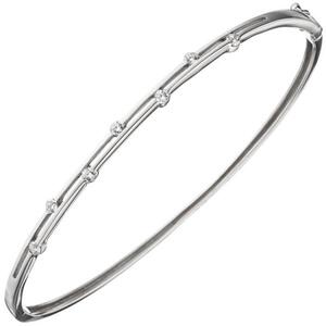 Armreif Armband 925 Sterling Silber 7 Zirkonia schmal d�nn