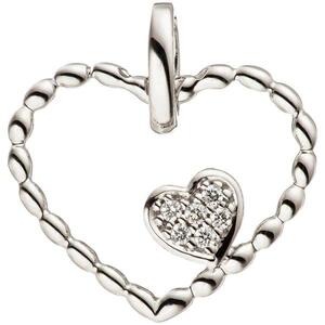Anh�nger Herz Herzen 585 Gold Wei�gold 6 Diamanten Brillanten