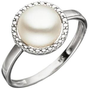 Damen Ring 333 Gold Weigold 1 Perle Perlenring (Gre: 56)