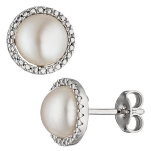 Ohrstecker 333 Gold Wei�gold 2 S��wasserperlen Perlen Ohrringe