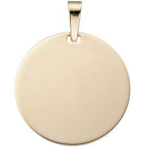 Anh�nger Gravur Gravurplatte rund 333 Gold Gelbgold Goldanh�nger
