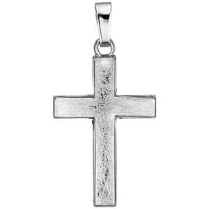 Anh�nger Kreuz 585 Gold Wei�gold eismatt KreuzAnh�nger