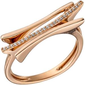 Damen Ring 585 Gold Rotgold 23 Diamanten 0,07ct. (Gr��e: 56)
