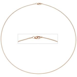 Halsreif 925 Sterling Silber rotgold vergoldet 1,1 mm 42 cm Kette