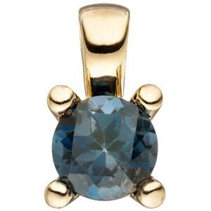 Anh�nger 585 Gold Gelbgold 1 Blautopas blau Gold Anh�nger
