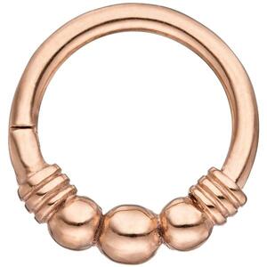 Segmentring Edelstahl rotgold farben Klick-System Scharnier Ringstrke 1,2 mm