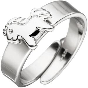 Kinder Ring Pferd Pony 925 Sterling Silber verstellbar (Gr��e: 46)