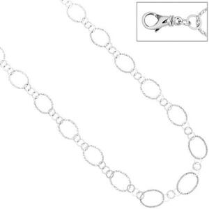 Halskette Kette 925 Sterling Silber mit Struktur 80 cm Karabiner