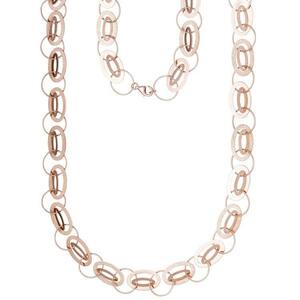 Halskette 925 Silber Rotgold vergoldet 80 cm - 14,5 mm Karabiner