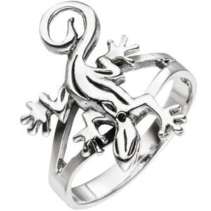 Damen Ring Gecko Echse Eidechse 925 Sterling Silber Silberring (Gr��e: 62)