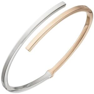 Armreif Armband oval 925 Sterling Silber bicolor Rotgold vergoldet