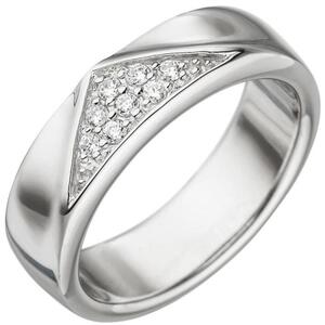 Damen Ring 925 Sterling Silber 8 Zirkonia 6,1 mm breit (Gr��e: 60)