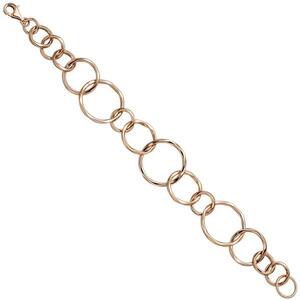 Armband mit gro�en Gliedern 925 Silber Rotgold vergoldet 19 cm