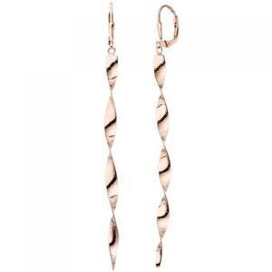 Ohrh�nger Spirale 925 Sterling Silber Rotgold vergoldet gedreht