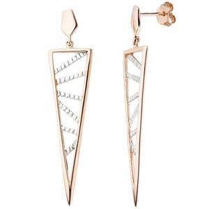 Ohrhnger dreieckig spitz 925 Silber Rotgold vergoldet Ohrringe