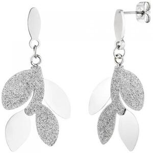 Ohrh�nger Bl�tter Edelstahl mit Glitzereffekt Ohrringe Ohrstecker