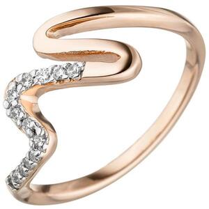 Damen Ring 925 Sterling Silber rotgold Zirkonia (Gre: 60)