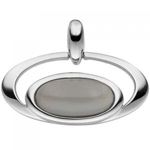 Anh�nger oval 585 Gold Wei�gold 1 Mondstein Cabochon
