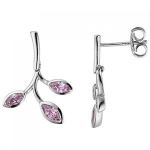 Ohrh�nger 925 Sterling Silber 6 Zirkonia rosa Ohrringe Ohrstecker