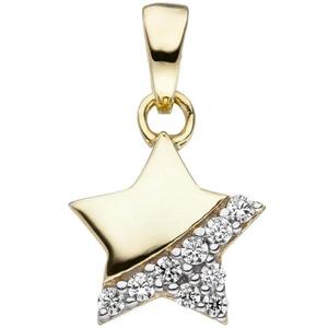 Kinder Anhnger Stern 375 Gold Gelbgold 9 Zirkonia Kinderanhnger